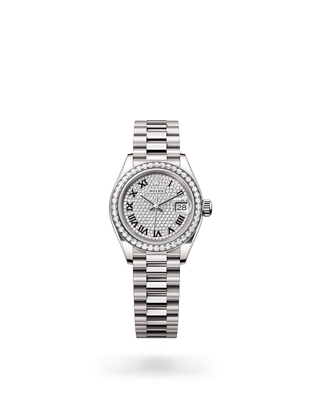 Rolex Lady-Datejust | 279139RBR | Lady-Datejust | หน้าปัดประดับอัญมณี | หน้าปัดประดับเพชร | ขอบหน้าปัดประดับเพชร | ทองคำขาว 18 กะรัต | M279139RBR-0014 | หญิง Watch | Rolex Official Retailer - Srichai Watch