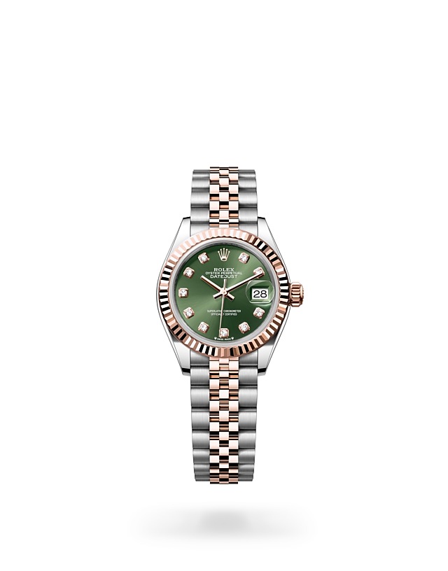 Rolex Lady-Datejust | 279171 | Lady-Datejust | Coloured dial | Olive-Green Dial | Fluted bezel | Everose Rolesor | M279171-0007 | Women Watch | Rolex Official Retailer - Srichai Watch