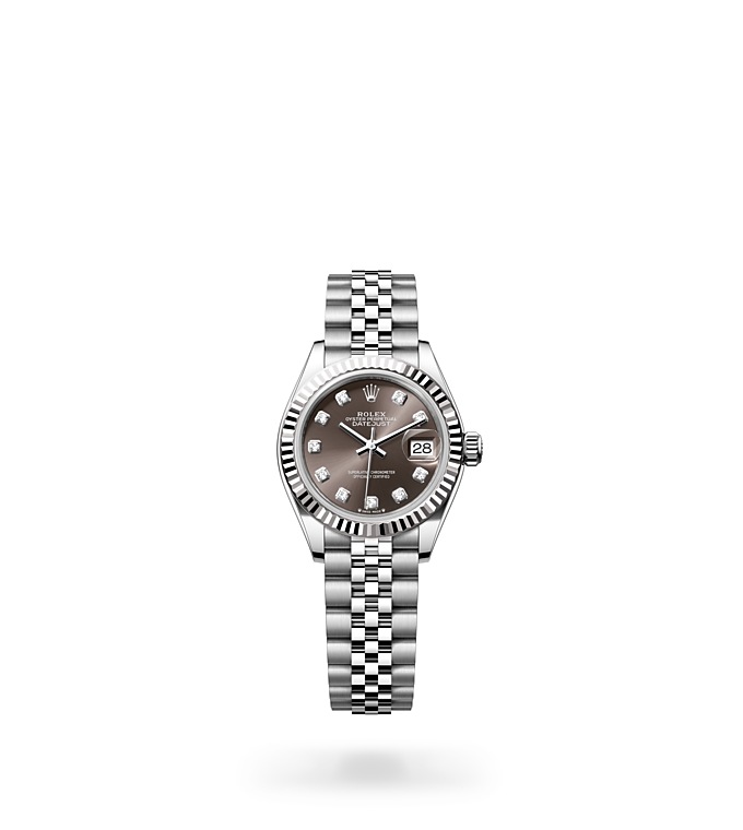 Rolex Lady-Datejust | 279174 | Lady-Datejust | หน้าปัดสีเข้ม | หน้าปัดสีเทาเข้ม | ขอบหน้าปัดแบบร่อง | White Rolesor | M279174-0015 | หญิง Watch | Rolex Official Retailer - Srichai Watch