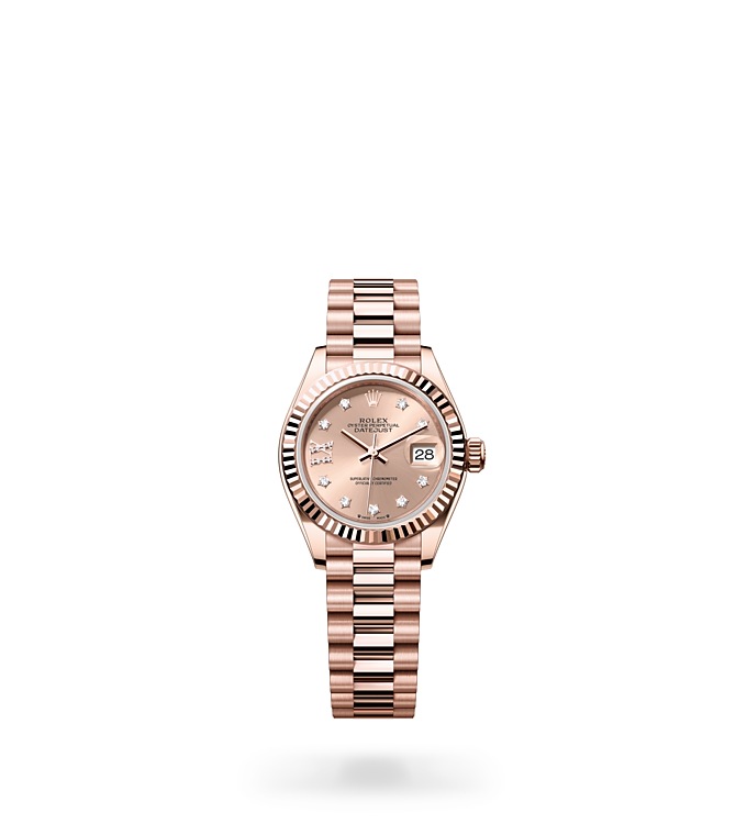 Rolex Lady-Datejust | 279175 | Lady-Datejust | Coloured dial | Rosé-colour dial | Fluted bezel | 18 ct Everose gold | M279175-0029 | Women Watch | Rolex Official Retailer - Srichai Watch
