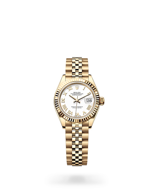 Rolex Lady-Datejust | 279178 | Lady-Datejust | Light dial | White dial | Fluted bezel | 18 ct yellow gold | M279178-0030 | Women Watch | Rolex Official Retailer - Srichai Watch