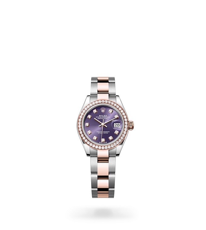 Rolex Lady-Datejust | 279381RBR | Lady-Datejust | หน้าปัดสี | หน้าปัดสีม่วงเข้ม | ขอบหน้าปัดประดับเพชร | Everose Rolesor | M279381RBR-0016 | หญิง Watch | Rolex Official Retailer - Srichai Watch