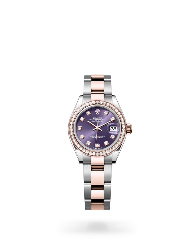 Rolex Lady-Datejust | 279381RBR | Lady-Datejust | Coloured dial | Aubergine Dial | Diamond-set bezel | Everose Rolesor | M279381RBR-0016 | Women Watch | Rolex Official Retailer - Srichai Watch