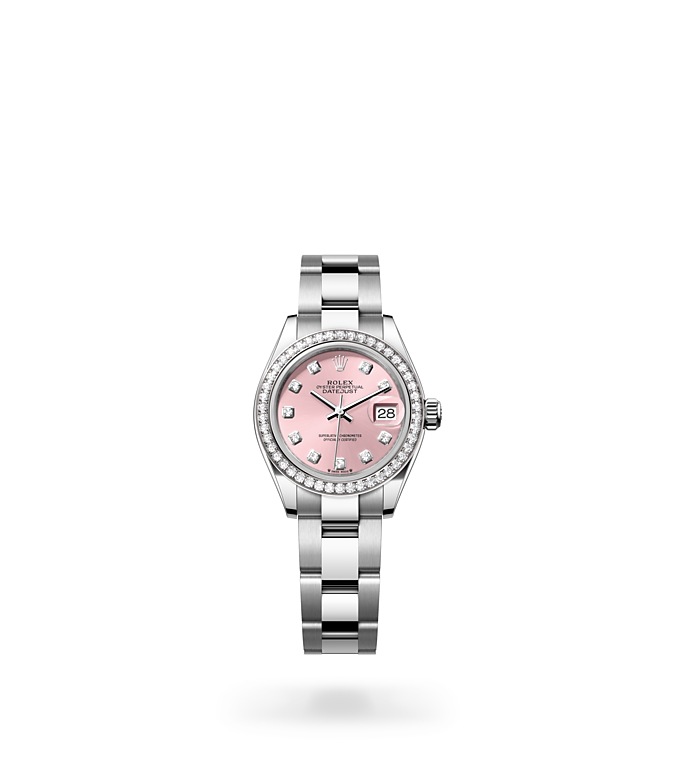 Rolex Lady-Datejust | 279384RBR | Lady-Datejust | หน้าปัดสี | หน้าปัดสีชมพู | ขอบหน้าปัดประดับเพชร | White Rolesor | M279384RBR-0004 | หญิง Watch | Rolex Official Retailer - Srichai Watch