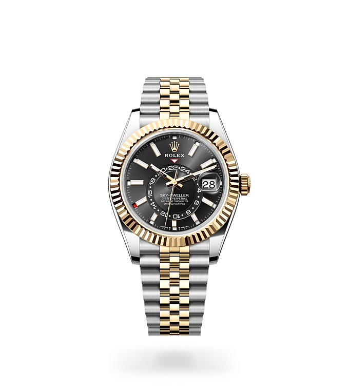 Rolex Sky-Dweller | 336933 | Sky-Dweller | หน้าปัดสีเข้ม | หน้าปัดสีดำสว่าง | ขอบหน้าปัดแบบร่อง | Yellow Rolesor | M336933-0004 | ชาย Watch | Rolex Official Retailer - Srichai Watch