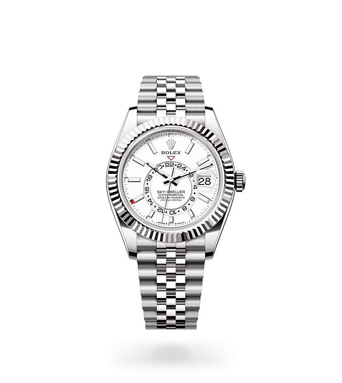 Rolex Sky-Dweller | 336934 | Sky-Dweller | Light dial | Intense white dial | The Fluted Bezel | White Rolesor | M336934-0004 | Men Watch | Rolex Official Retailer - Srichai Watch