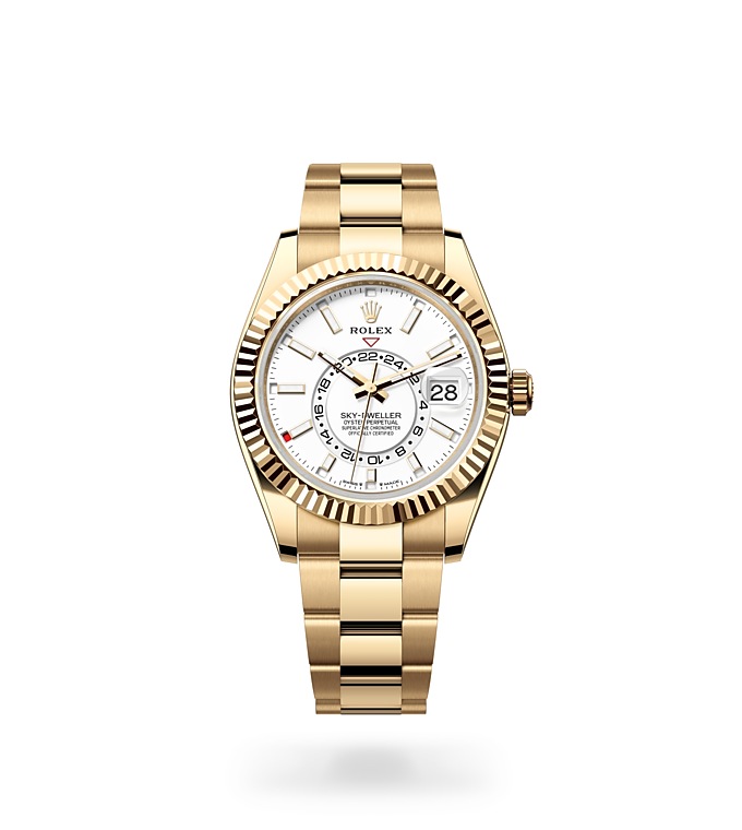Rolex Sky-Dweller | 336938 | Sky-Dweller | หน้าปัดสีอ่อน | หน้าปัดสีขาวเข้ม | ขอบหน้าปัดแบบร่อง | ทองคำ 18 กะรัต | M336938-0003 | ชาย Watch | Rolex Official Retailer - Srichai Watch