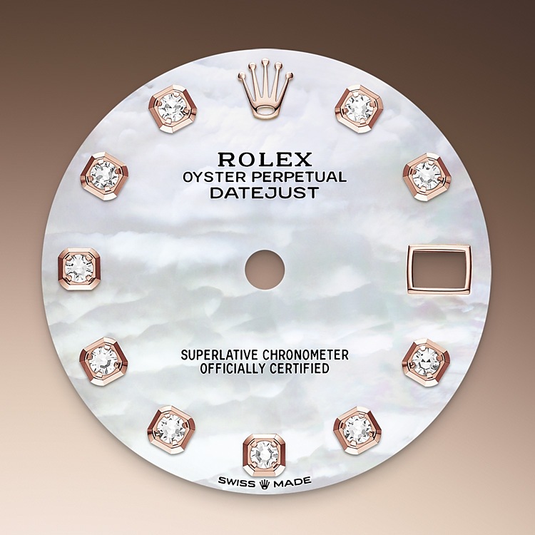 Rolex Datejust | 278285RBR | Datejust 31 | หน้าปัดประดับอัญมณี | หน้าปัดเปลือกหอยมุก | ขอบหน้าปัดประดับเพชร | Everose gold 18 กะรัต | M278285RBR-0005 | หญิง Watch | Rolex Official Retailer - Srichai Watch
