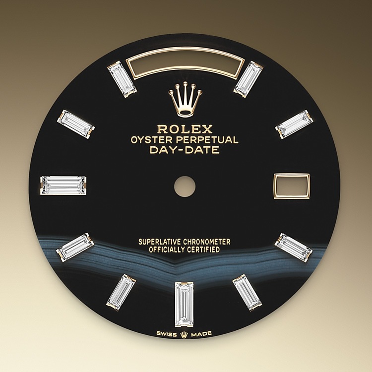 Rolex Day-Date | 228238 | Day-Date 40 | Dark dial | Onyx dial | Fluted bezel | 18 ct yellow gold | M228238-0059 | Men Watch | Rolex Official Retailer - Srichai Watch