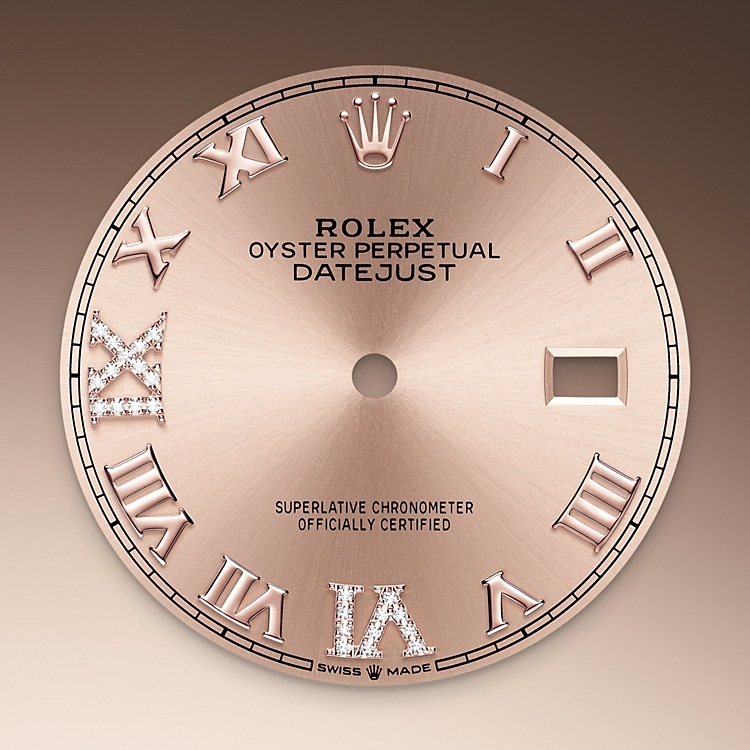 Rolex Datejust | 126231 | Datejust 36 | Coloured dial | Rosé-colour dial | Fluted bezel | Everose Rolesor | M126231-0028 | Men Watch | Rolex Official Retailer - Srichai Watch