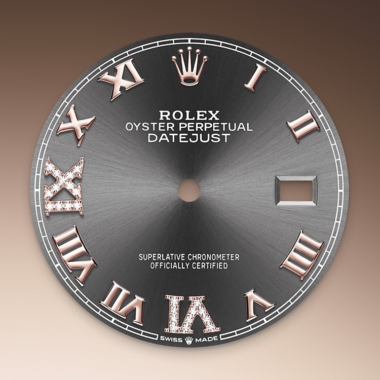 Rolex Datejust | 126281RBR | Datejust 36 | Dark dial | Slate Dial | Diamond-set bezel | Everose Rolesor | M126281RBR-0011 | Men Watch | Rolex Official Retailer - Srichai Watch