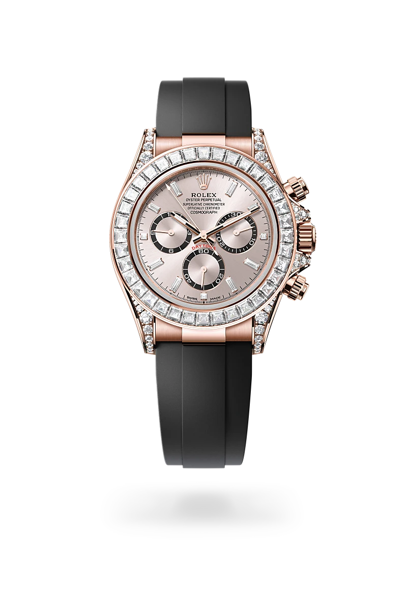 Rolex Cosmograph Daytona in 18 ct Everose gold with lugs set with diamonds, M126535TBR-0002 - Srichai Watch