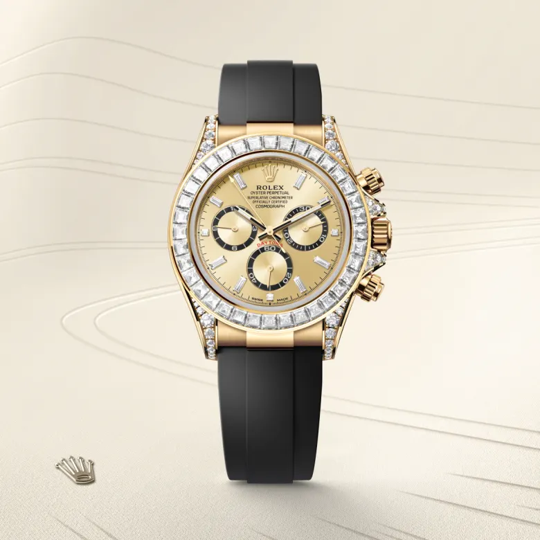 Rolex Cosmograph Daytona in 18 ct yellow gold with lugs set with diamonds, m126538tbr-0004 - Srichai Watch