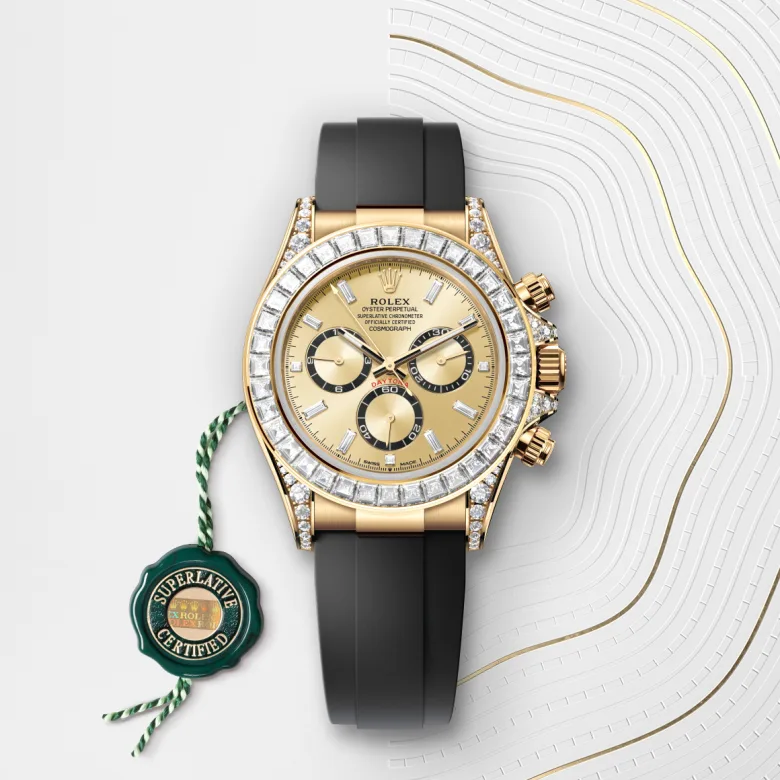 Rolex Cosmograph Daytona in 18 ct yellow gold with lugs set with diamonds, m126538tbr-0004 - Srichai Watch