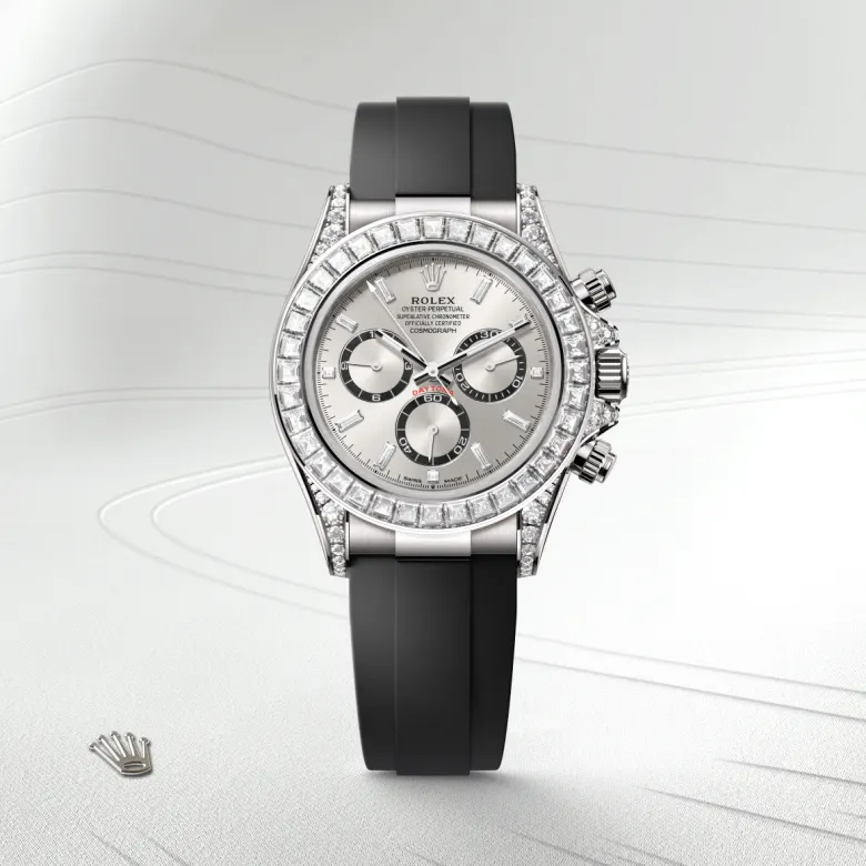Rolex Cosmograph Daytona in 18 ct white gold with lugs set with diamonds, m126539tbr-0002 - Srichai Watch
