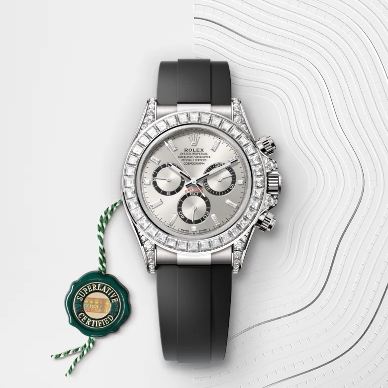 Rolex Cosmograph Daytona in 18 ct white gold with lugs set with diamonds, m126539tbr-0002 - Srichai Watch