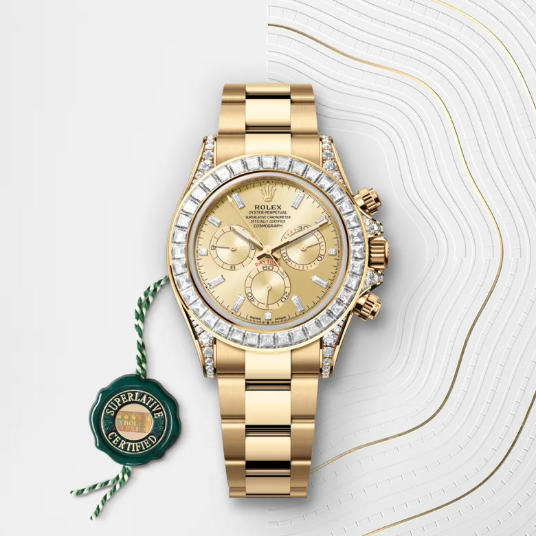 Rolex Cosmograph Daytona in ทองคำ 18 กะรัต พร้อมขานาฬิกาประดับด้วยเพชร, M126598TBR-0001 - Srichai Watch