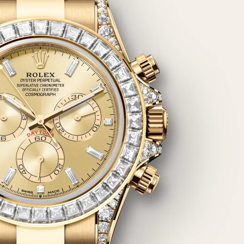 Rolex Cosmograph Daytona in 18 ct yellow gold with lugs set with diamonds, M126598TBR-0001 - Srichai Watch