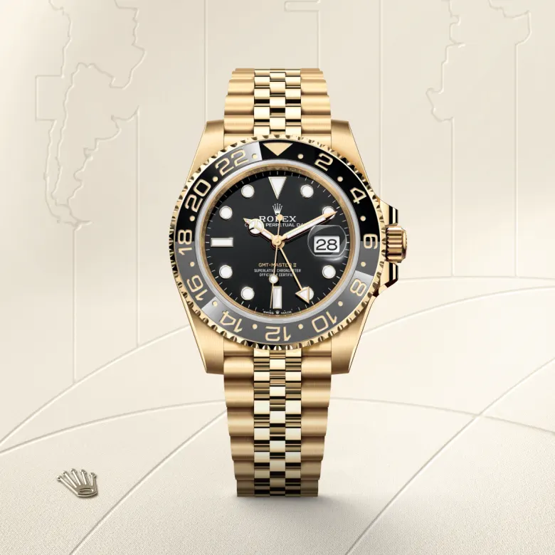 Rolex GMT-Master II in 18 ct yellow gold, M126718GRNR-0001 - Srichai Watch