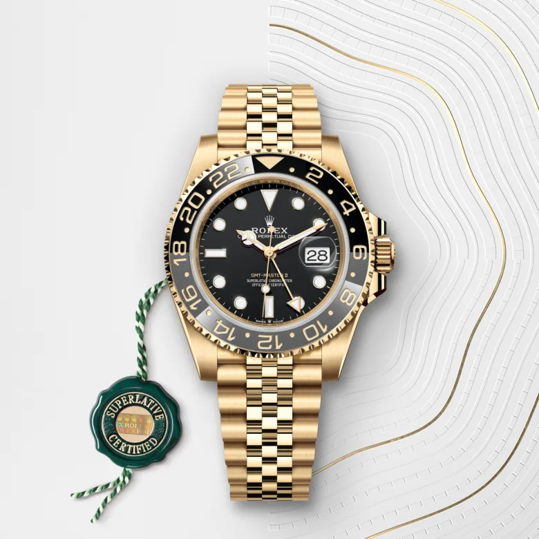 Rolex GMT-Master II in 18 ct yellow gold, M126718GRNR-0001 - Srichai Watch
