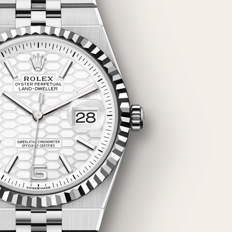 Rolex Land-Dweller in White Rolesor - การผสมผสานระหว่าง Oystersteel และทองคำขาว, M127234-0001 - Srichai Watch