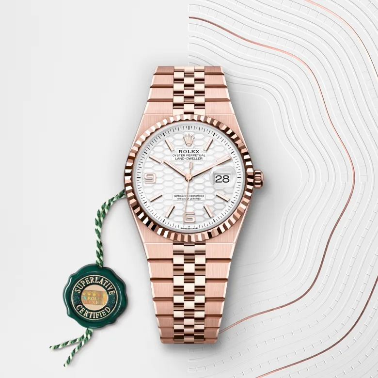 Rolex Land-Dweller in Everose gold 18 กะรัต, M127235-0001 - Srichai Watch
