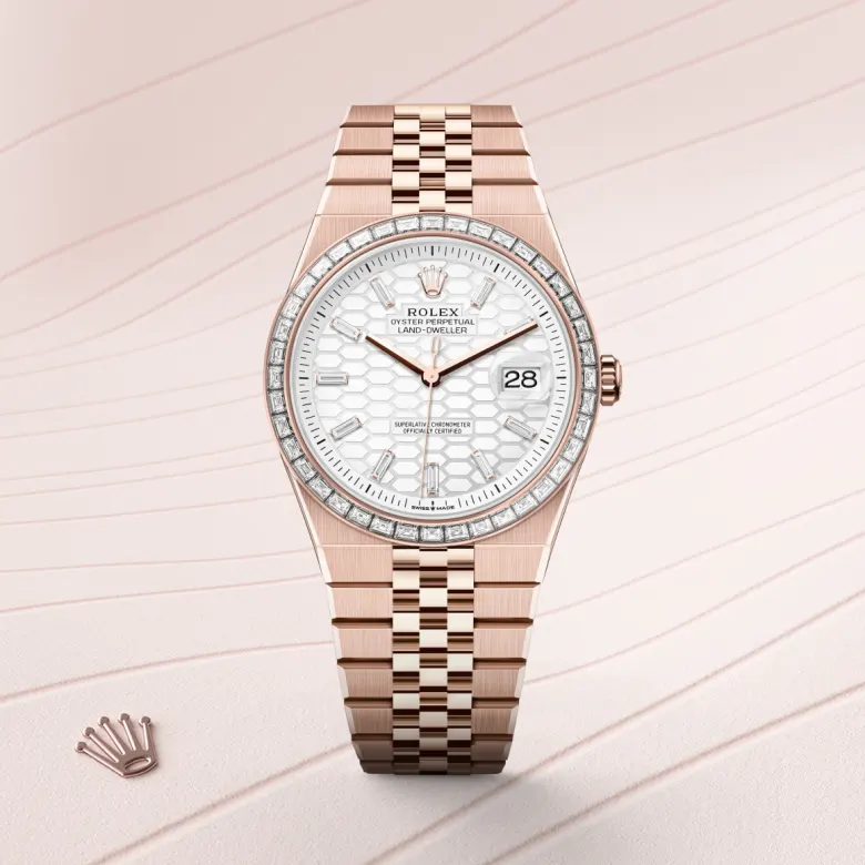 Rolex Land-Dweller in 18 ct Everose gold, m127385tbr-0003 - Srichai Watch