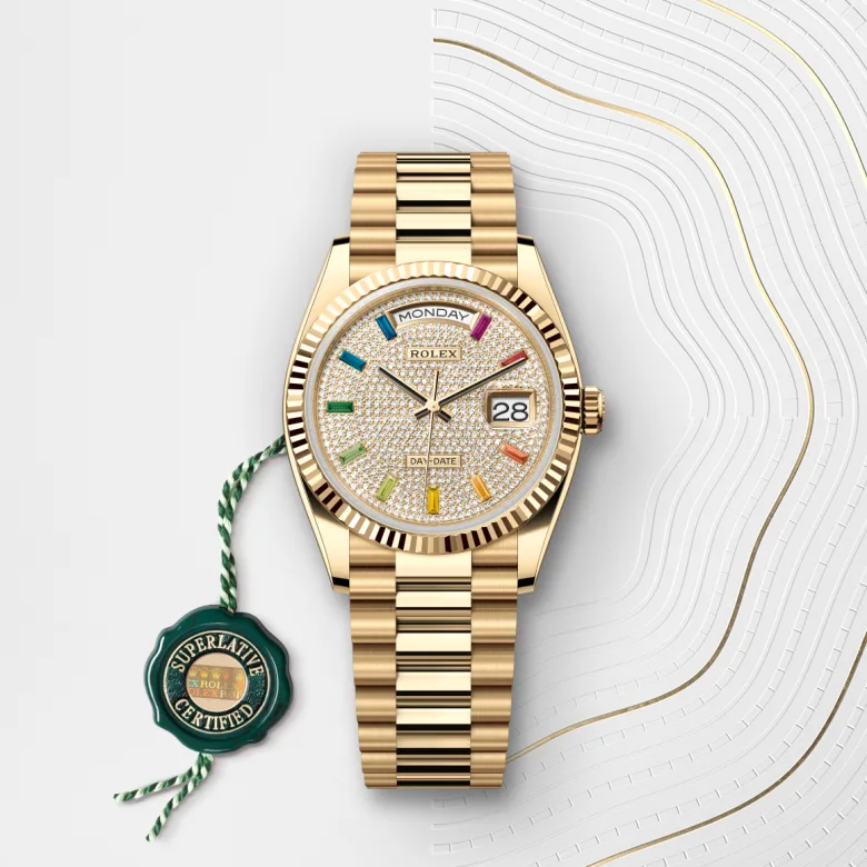 Rolex Day-Date in 18 ct yellow gold, m128238-0051 - Srichai Watch