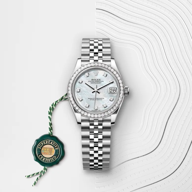 Rolex Datejust in White Rolesor - การผสมผสานระหว่าง Oystersteel และทองคำขาว, M278384RBR-0008 - Srichai Watch