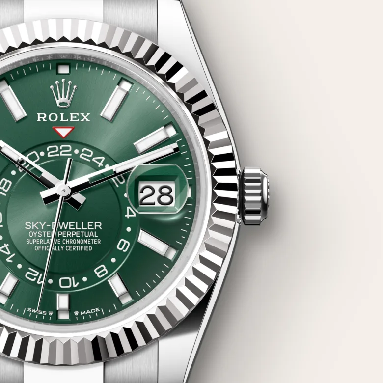 Rolex Sky-Dweller in White Rolesor - การผสมผสานระหว่าง Oystersteel และทองคำขาว, M336934-0001 - Srichai Watch