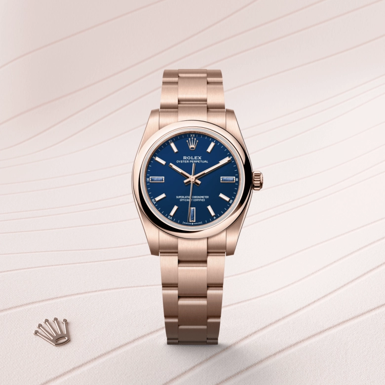 Rolex Oyster Perpetual in Everose gold 18 กะรัต, M124205-0002 - Srichai Watch