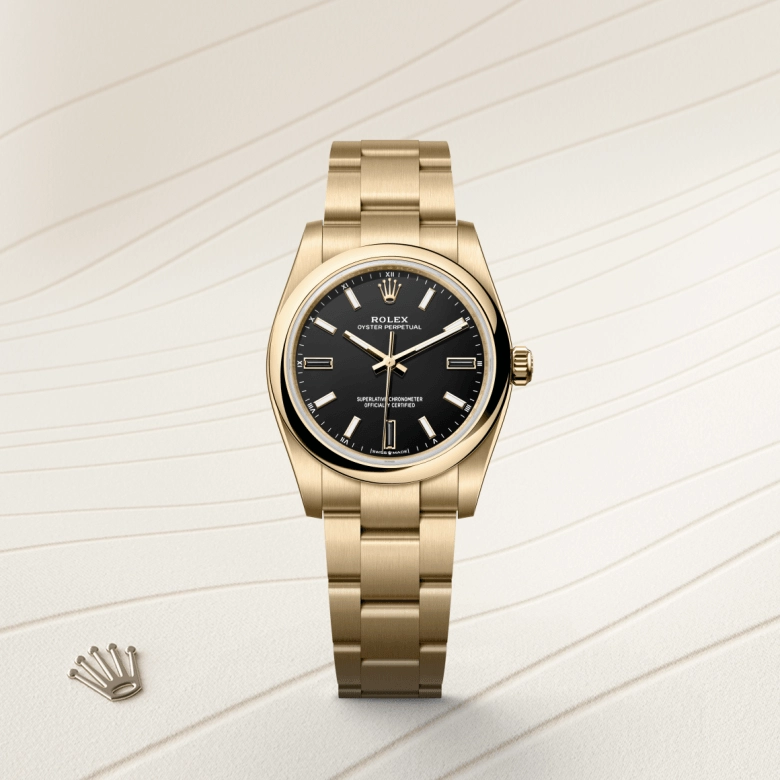 Rolex Oyster Perpetual in 18 ct yellow gold, M124208-0001 - Srichai Watch