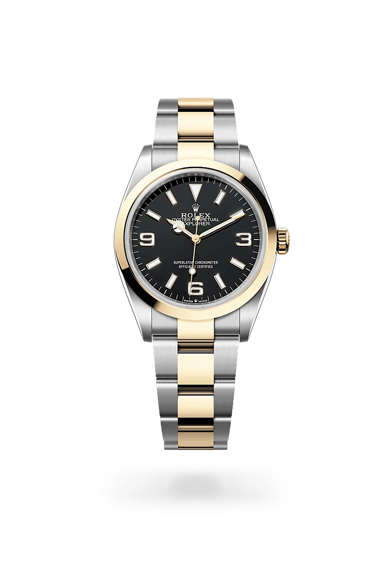 Rolex Explorer in Yellow Rolesor - การผสมผสานระหว่าง Oystersteel และทองคำ, M124273-0001 - Srichai Watch