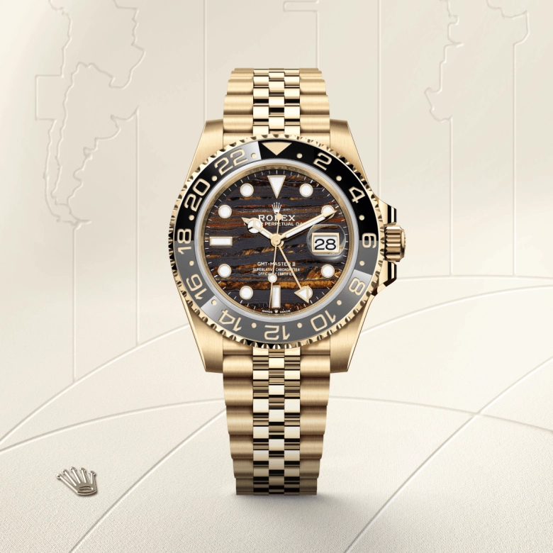 Rolex GMT-Master II in 18 ct yellow gold, M126718GRNR-0002 - Srichai Watch
