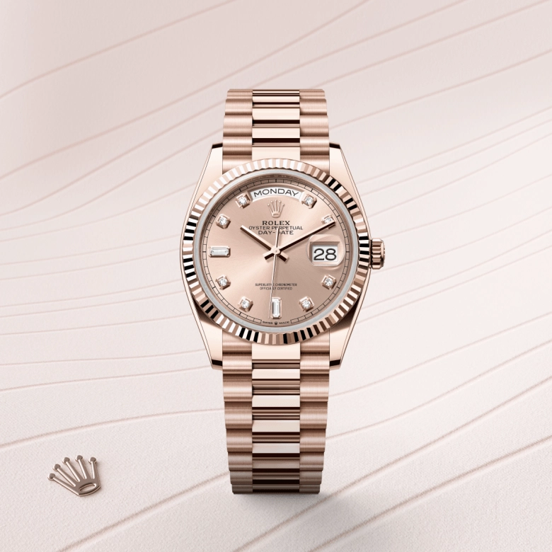 Rolex Day-Date in 18 ct Everose gold, M128235-0009 - Srichai Watch