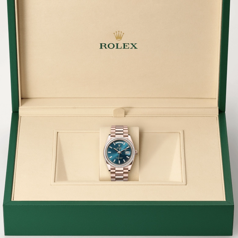 Rolex Day-Date in 18 ct Everose gold, M128395TBR-0032 - Srichai Watch