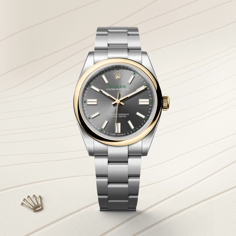 Rolex Oyster Perpetual in Yellow Rolesor - การผสมผสานระหว่าง Oystersteel และทองคำ, M134303-0001 - Srichai Watch