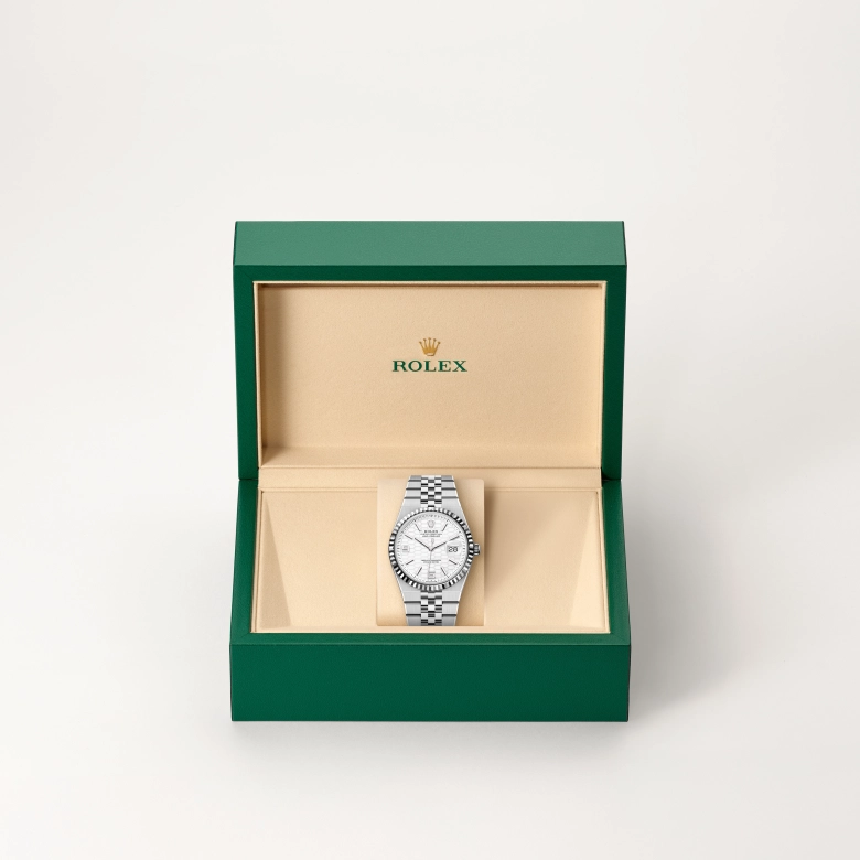 Rolex Land-Dweller in White Rolesor - การผสมผสานระหว่าง Oystersteel และทองคำขาว, M127234-0001 - Srichai Watch